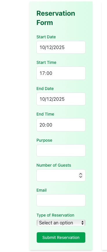 Reservation Form