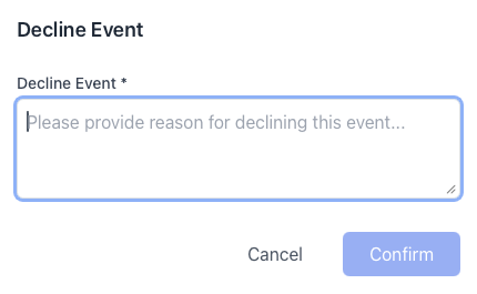 Decline Event Dialog