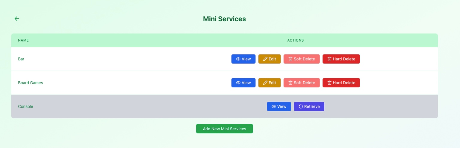 Mini Services List