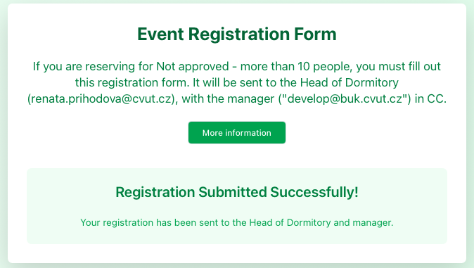 Event Registration Form Confirmation