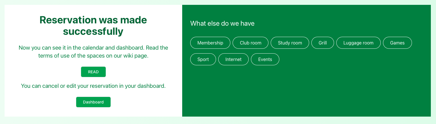 Reservation Successful